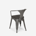 copy of industrial steel armchairs for kitchen and bar steel wood arm Offers