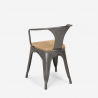 copy of industrial design style chairs with kitchen bar armrests steel wood arm light Sale