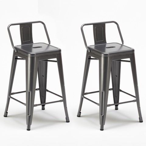 copy of Lix steel metal industrial stool with backrest for dining rooms and venues steel top Promotion