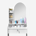 copy of Mobile make-up station dressing table mirror bedroom stool Flora Offers
