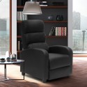 Reclining relax armchair with imitation leather footrest Alice Offers