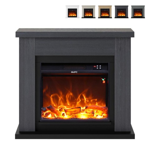 Floor-standing fireplace low-energy electric stove with frame Asciano Promotion