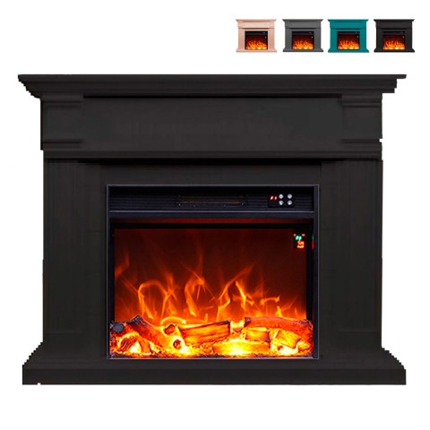 Electric floor-standing living room stove with modern frame Caldera Promotion