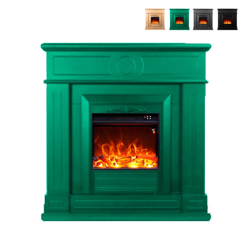 Electric Fireplace with Wooden Frame, Energy-Efficient Heater 1500W Lipari Sale