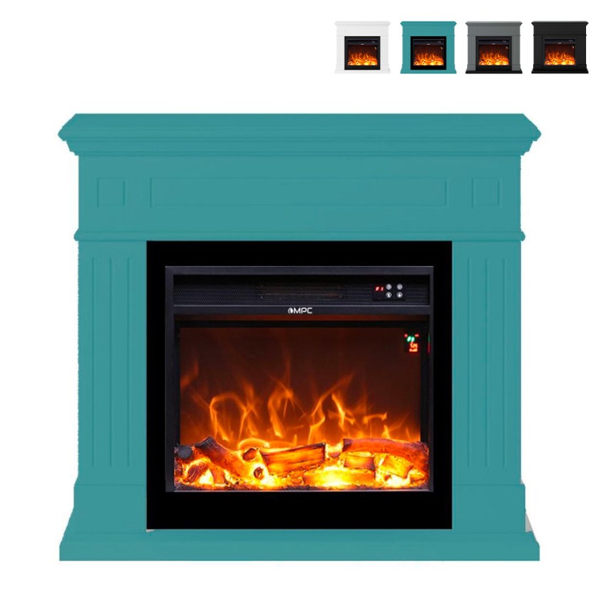 Electric Fireplace Heater with Wooden Frame, Energy Efficient Pienza Offers