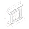 Electric Fireplace Heater with Wooden Frame, Energy Efficient Pienza 