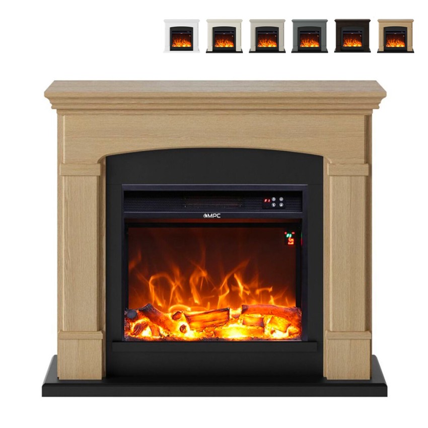 LED Electric Fireplace Heater with Wooden Frame Siena Promotion