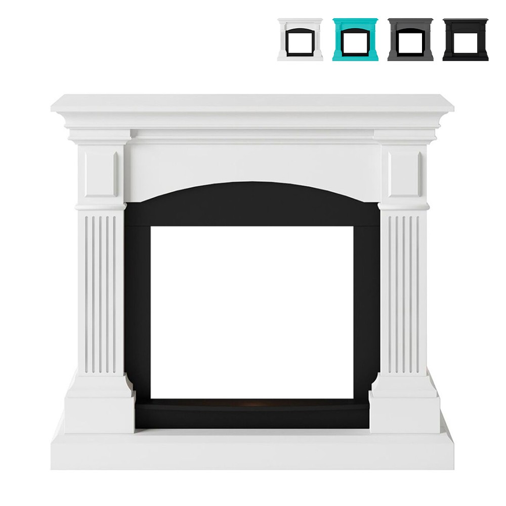 Classic wooden frame for floor-standing electric fireplace Cetona Sur