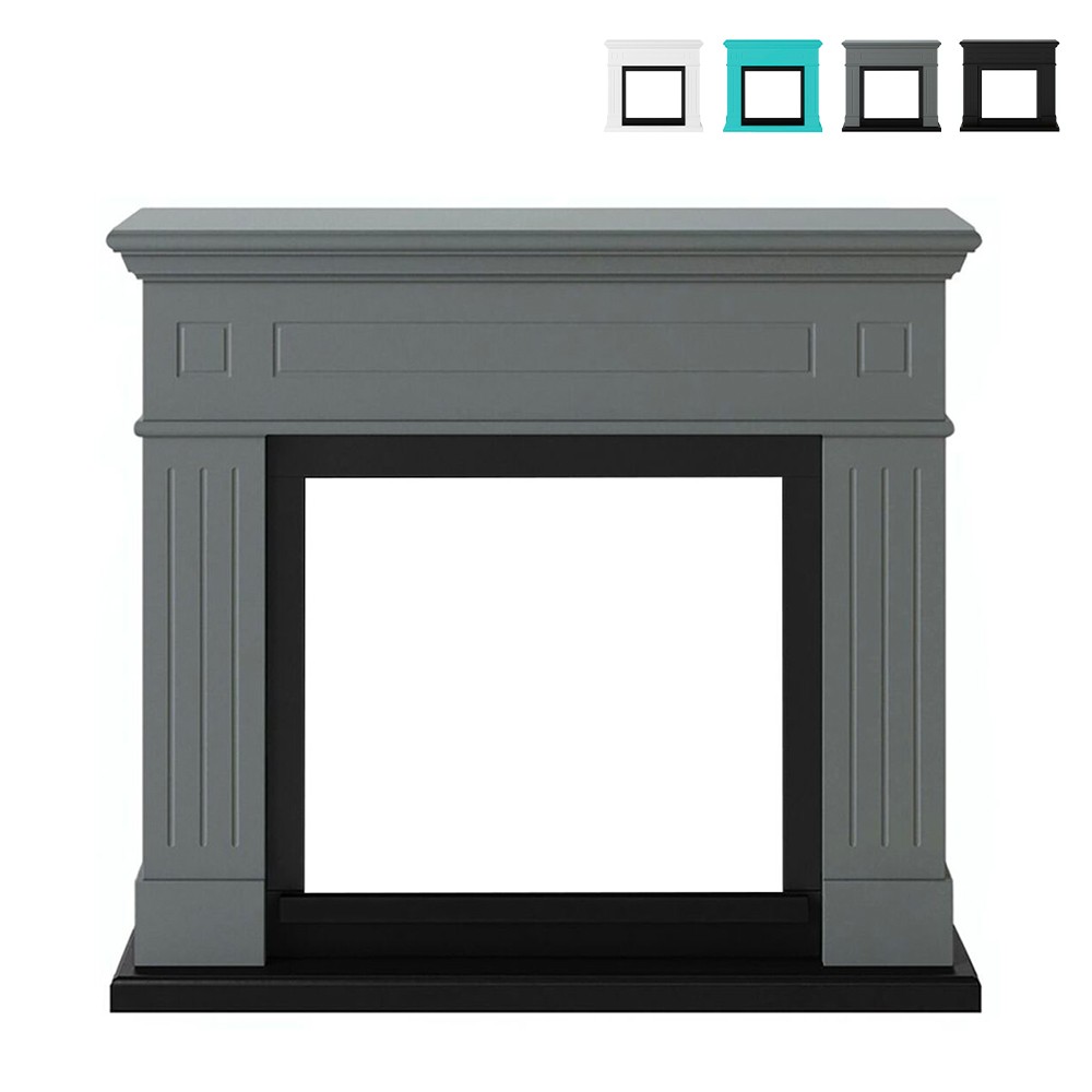 Shabby wood frame for floor standing electric fireplace Pienza Sur