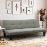 2-seater microfibre sofa bed with Onyx feet for home and waiting rooms ready for bed Cost