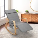 Rocking chair wood Scandinavian design adjustable footrest Odense Model