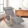 Rocking chair wood Scandinavian design adjustable footrest Odense Model
