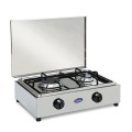 Stainless steel 2-burner camping gas cooker 200ACCGP CF Parker Promotion