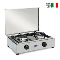 Stainless steel gas cooker 2 burners LPG natural gas 200ACCGPS CF Parker Offers