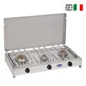 Portable Camping Gas Stove 3-Burner with Lid 5523G CF Parker On Sale