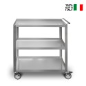 Stainless steel trolley professional kitchen 3 shelves Giorgio Parker On Sale
