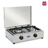 Stainless steel 2-burner camping gas cooker 200ACCGP CF Parker Discounts