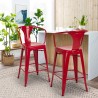 Lix steel back barstool with metal backrest in industrial bar and kitchen design Price