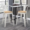 Lix style high stool industrial design bar kitchen steel wood back light Catalog
