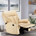 Reclining leather relax armchair with rocking motion and 360 rotation Sissi Sale