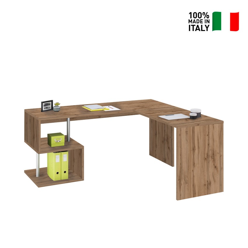 Vilnis WD modern 160/180cm corner office desk in wood