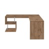 Modern studio corner office desk 160/180cm in wood Vilnis WD Discounts