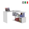 Swivel white corner desk for home office 2 shelves Volta WH On Sale