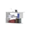 Swivel white corner desk for home office 2 shelves Volta WH Offers