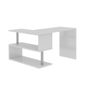 Swivel white corner desk for home office 2 shelves Volta WH Bulk Discounts