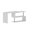 Swivel white corner desk for home office 2 shelves Volta WH Model