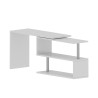 Swivel white corner desk for home office 2 shelves Volta WH Cost