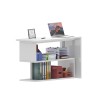 Swivel white corner desk for home office 2 shelves Volta WH Cheap