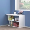 Swivel white corner desk for home office 2 shelves Volta WH 