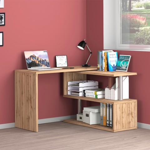 Design office desk swivel corner wooden desk 2 shelves Volta WD Promotion