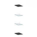 Set of 4 modern black glass wall brackets living room Note Wall Offers