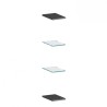 Set of 4 modern black glass wall brackets living room Note Wall Offers