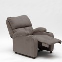 Laura Recliner Chair with Footrest made of Soft Microfibre 