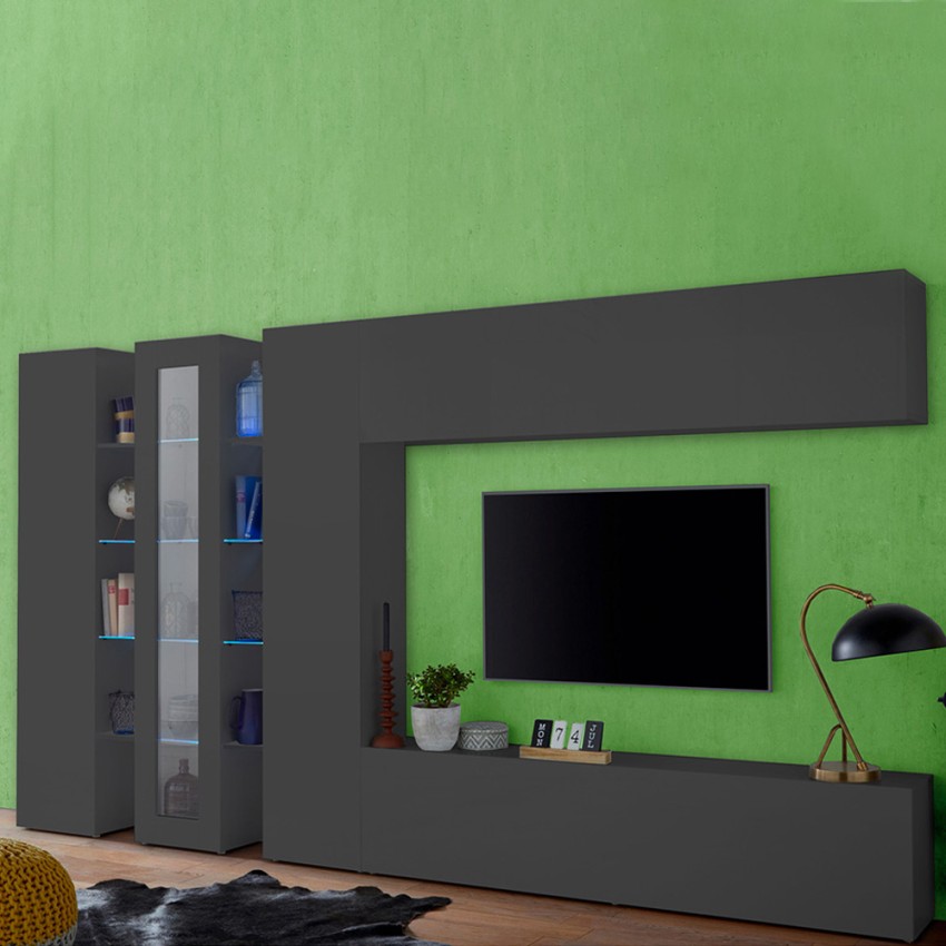 Modern grey TV cabinet 2 wall cabinets Note Wide Promotion