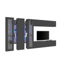 Wall-mounted living room TV cabinet 2 display cabinets black Note Mir Offers