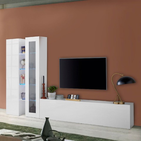 Modern white TV cabinet cabinet wall unit Elco WH Promotion