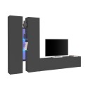 Modern living room TV wall system 2 cupboards 4 shelves grey Sage RT Offers
