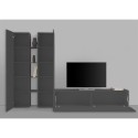 Modern living room TV wall system 2 cupboards 4 shelves grey Sage RT Discounts