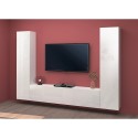 Suspended modern white TV cabinet 2 cupboards Vibe WH Sale