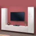 Suspended modern white TV cabinet 2 cupboards Vibe WH Promotion
