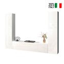 Suspended modern white TV cabinet 2 cupboards Vibe WH On Sale