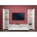 Suspended modern white TV cabinet 2 cupboards Vibe WH Discounts