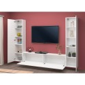 Suspended modern white TV cabinet 2 cupboards Vibe WH Catalog
