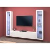 Suspended wall system white living room TV cabinet 2 display cabinets Liv WH Sale