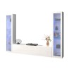 Suspended wall system white living room TV cabinet 2 display cabinets Liv WH Offers