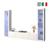 Suspended wall system white living room TV cabinet 2 display cabinets Liv WH On Sale